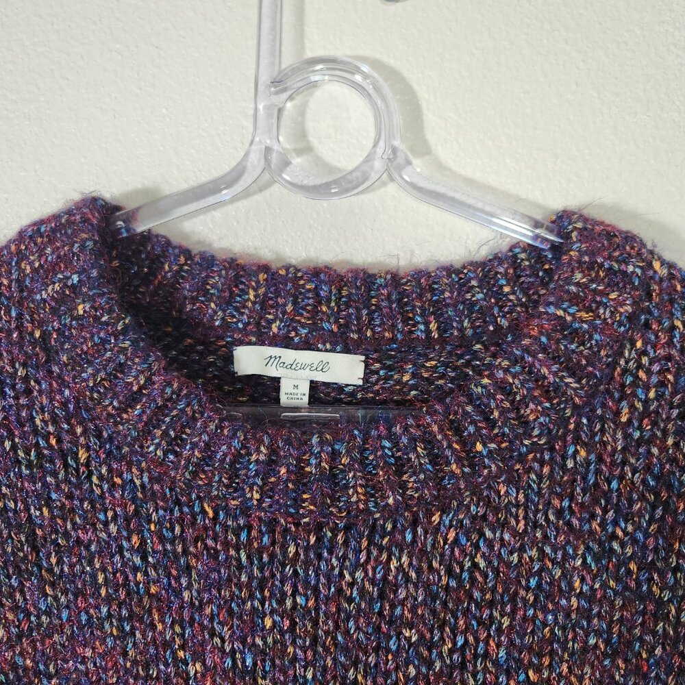 Madewell Marled Shimmer Pullover Sweater Purple Size M - Picture 7 of 14